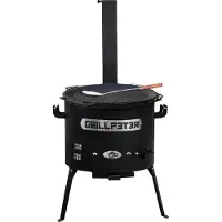 Grillpeter Utschak Set Asamat Ø40 cm mit Kazan 15 Liter Gusseisen Grilldeckel Schöpflöffel