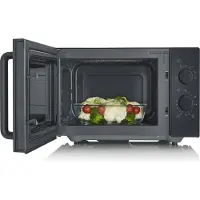 Severin MW 7789, Arbeitsplatte, Solo-Mikrowelle, 25 l, 800 W, Drehregler, Schwarz