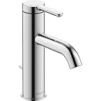 Duravit C.1 Einhebel-Waschtischmischer M, FreshStart, Minusflow, Ausladung 113mm, mit Ablaufgarnitur, C11023001010, Farbe: Chrom Hochglanz