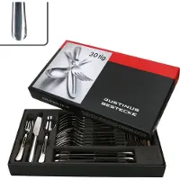 Justinus Bestecke 30tlg Style Art Komplett-Besteck-Set für 6 Personen Messer Gabel Löffel Edelstahl