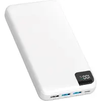 Strex Powerbank White - 27.000 mAh - 22,5W Schnellladegerät - USB-A/USB-C - LED-Anzeige - Universal Powerbank u.a. geeignet für iOS/Android