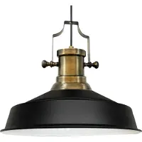 Bamyum Pendelleuchte Hängelampe Industrial Schwarz Metall, Ø40cm, E27, Vintage Lampe