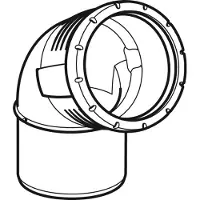 Geberit GE Silent-Pro, Bogen, 67,5 Grad, d90mm, 1 Stk.