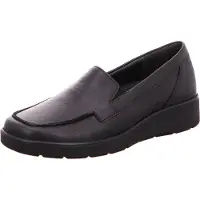Semler Melanie M1015-001 Damenslipper, Leder, Schwarz, bequem, gestrobelt - Damenschuhe Bequeme Ballerina / Slipper, Schwarz, leder (softina)
