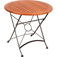 DELUKE Gartentisch INGA rund klappbar - Eukalyptus, Hellbraun, 80x80x74cm, rund | Klapptisch Esstisch Wetterfest Outdoor Tisch