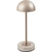LINDBY LED-Akku-Tischlampe Pippin, gold/travertin, IP44