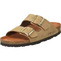 Rohde Damen Pantolette Leder zwei Riemen Schnalle Alba 5650, Größe:42 EU, Farbe:Beige