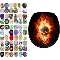 Sanilo WC-Sitz Totenkopf in Flammen, Toilettendeckel direkt vom Hersteller, Klodeckel, Klobrille, WC Deckel, Toilettensitz, Toilettenbrille