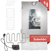 Lemodo Räucherofen Stahl mit 3 Etagen und Heizspirale, 80cm hoch, Räucherschrank