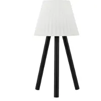 LINDBY LED-Außentischleuchte Jaimy, Akku, schwarz, Metall
