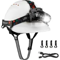 Tacklife Mustbau GM16-HL Schutzhelm mit LED, Bauhelm für Erwachsene, mit Gestensensor-LED-Licht, Lange Batterielebensdauer Geeignet für Baustellen, Nachtarbeit, Angeln, ABS-Material für Männer und Frauen