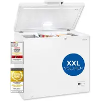 Exquisit Gefriertruhe, Kühlfunktion, 2-in-1, 198 Liter, Türschloss, 4-Sterne-Gefrieren, Schnellgefrieren, 2 Rollen, GT201-HE-040E weiss