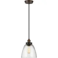 Elstead Lighting Baskin Aufhängung Glas antik Messing lackiert Zink 1 Licht E27 D22.8Cm