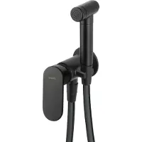 Deante Bidetarmatur, Unterputzmontage, mit Bidet-Handbrause schwarz
