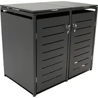Degamo Mülltonnenbox klein 2er KÖLN 115x62x102cm für Tonnen 120 Liter, grau
