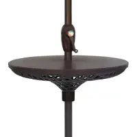 DELUKE Gartentisch LINUS für Sonnenschirm - Kunststoff, Schwarz, 58,5x58,5x18cm | Terrassentisch Wetterfest Outdoor Tisch