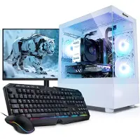 Kiebel.de PC Set Gaming mit 27 Zoll TFT Invader XS 14 Intel Core i5-14400F, 32GB DDR4, NVIDIA RTX 5050 8 GB, 1TB SSD, WLAN, Windows 11, Komplettsystem Gaming