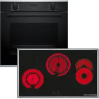 Bosch HBD432FB85 Einbau-Backofen-Set, HBA234BB3 + PKH845BB1D, Einbau-Backofen, Elektro-Kochfeld