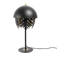 LUCANDE Aparas Tischlampe Blattoptik, schwarz-gold