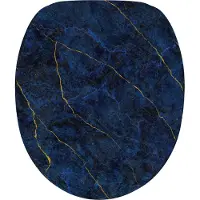 Sanilo WC-Sitz mit Absenkautomatik und Schnellverschluss Marmor Darkblue, Toilettendeckel direkt vom Hersteller, Klodeckel, Klobrille, WC Deckel