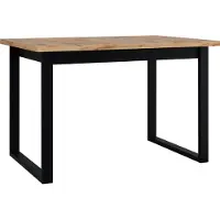 Mirjan 24 Tisch Ikon 3S, Esszimmer Tisch, Kollektion (Farbe: Wotan Eiche, Schwarz Metall)