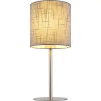 Globo Lighting LED Tischleuchte, Textil, grau, Metall, H 40 cm