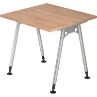 Bümö Schreibtisch Serie-A - Größe: 80 x 80 cm, Nachbildung: Nussbaum
