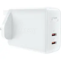 Acefast UK A32 GaN-Wandladegerät, zwei USB-C-PD-Anschlüsse, 50 W, UK-Stecker, Weiß