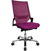 Topstar Bürostuhl Autosynchron-1 Alu, AU1090 T33 Stoff lila, Gestell alu