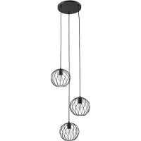 LINDBY Hängeleuchte Danika, rund, Ø 50 cm, schwarz, Metall