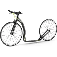 Yedoo Wolfer RS Sport Alloy Roller Scooter Tretroller - für Erwachsene und Teenager, bis 120 kg, mit Luftreifen 28/28 und verstellbarem Lenker Schwarz
