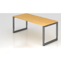 Proregal - Büromöbel mit top Leistungsdaten Schreibtisch Pavo | Buche | Graues Gestell | BxT 180x80cm | Arbeitshöhe 65-85cm | höhenjustierbar, 1cm Raster | O-Fuß-Gestell eckig | Rechteckform mit schwebender Tischplatte