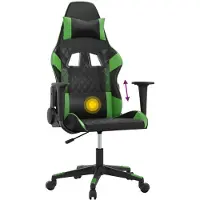 vidaXL Gaming-Stuhl mit Massagefunktion Schwarz und Grün Kunstleder