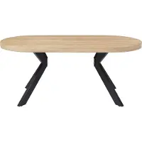 Vente-unique Esstisch - 6 Personen - MDF & Stahl - Helles Holz & Schwarz - KOMONI