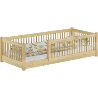 Erst-Holz Kinderbett niedriges Bodenbett Kiefer natur 80x180 Kleinkinder Laufstall ähnlich V-60.65-08-180ohne Zubehör