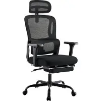 CLP Bürostuhl Mankato ergonomisch 3D-Armlehnen Lordosenstütze Fußstütze schwarz