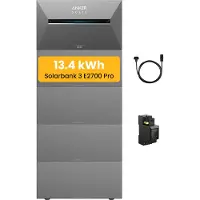 Anker PowernessBalkonkraftwerk Speicher 13,4 kWh, SOLIX Solarbank 3 E2700 Pro mit BP2700 Akku x4 inkl. Smarten Zähler für Balkonkraftwerk