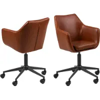 Ebuy24 Bürostuhl Noel, braun, mit den Maßen 58 cm Breite, 91 cm Höhe und 58 cm Tiefe