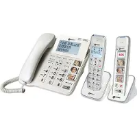 Geemarc Telecom Geemarc PACK SENIOR 295 verstärktes schnurgebundenes 30 dB Seniorentelefon (+Anrufbeantworter) und 2 Zusatz-Dect-Telefone (mit und ohne Fototasten) - Deutsche Version