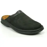 Josef seibel Schuhe Herren Pantoletten Leder Clogs Max Fettnubuk schwarz, Schuhgröße:43