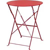Bolero runder klappbarer Terrassentisch Stahl rot 60cm