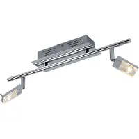 Etc-shop LED Deckenleuchte, chrom, Spots beweglich, L 44,5 cm