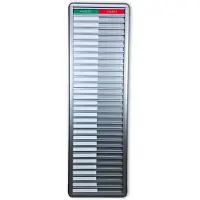 Combicraft Anwesendheitstafel bzw. Abwesenheitstafel "Aanwezig-Afwezig" in einem silberfarbenen Aluminiumschiebeprofil für 30 Personen - 257 x 830 mm