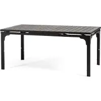 Idea New Garden Srl Ausziehbarer Außentisch 180/240x90cm, Stahlstruktur, Holzeffekt-Tischplatte, 10 Personen, für Garten oder Terrasse - THOMAS XL - Schwarz
