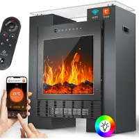 Kesser LED Kamin Elektrokamin Heizung mit Thermostat, realistischem Feuer + App