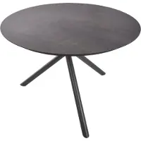DELUKE Gartentisch HEINZ rund - Laminat, Grau, 110x110x75cm | Terrassentisch Wetterfest Outdoor Tisch