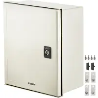 Vevor Schaltkasten NEMA-Stahlgehäuse, 30 x 25 x 14 cm NEMA 3X Glasfaser-Verteilerschrank, IP66 wasserdicht und staubdicht, elektrischer Anschlusskasten für den Außen-/Innenbereich, mit Montageplatte