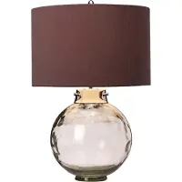 Elstead Lighting Elstead Kara Tischleuchte E27 Metallarbeiten Nickel poliert - Gläser Rauch Rittersporn-lila