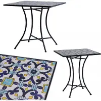 Linder Exclusiv GmbH Mosaik Mosaiktisch Gartentisch quadratisch Bistro Eisenramen elegant