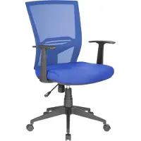 Dmora Bürostuhl Dlom, Mesh Chefsessel mit Armlehnen, Ergonomischer Bürositz, 59x64h96/106 cm, Blau
